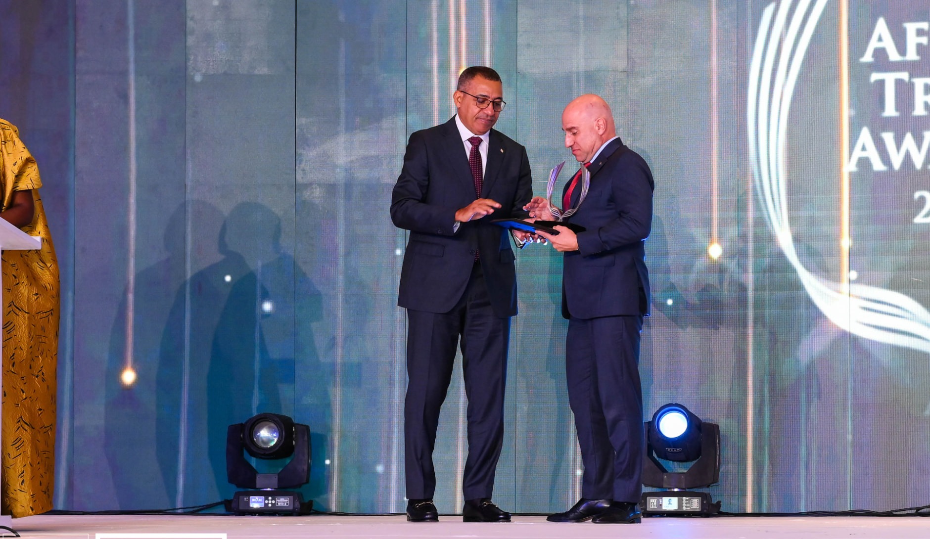 Recognition presented on stage at the 2026 Africa Trade Awards ceremony